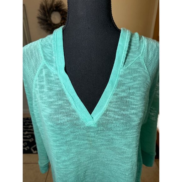 Hollister Y2K New Preppy LIght Weight Sky Blue Semi Sheer Sweater hoodie Women M - Picture 7 of 8